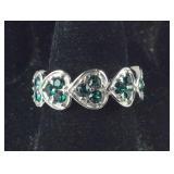 Size 7 Swarovski Emerald crystal ring platinum
