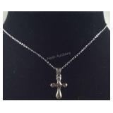 Stainless cross necklace 18-22in