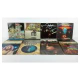 Group of classic rock vinyl record albums,