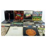 Group of classic rock vinyl record albums,