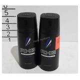 Two cans or Axe body spray deodorant