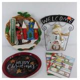 Christmas decor, wreath, cookie tray, and more