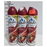 Three cans of glade apple cinnamon room spray