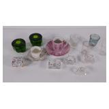 Glass decor, candle holders, shot glasses, ect.