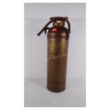 Copper fire extinguisher, 2ft tall.