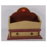 Vintage hanging shelf/ Stationary box  with drawer
