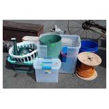 Group plastic totes, planters, water can, etc.