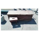 Early wooden 42" Carpenters chest, plus modern