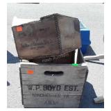 2 Wooden Advertising Boxes, the Denver Chemical