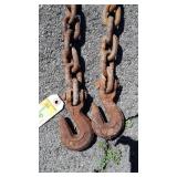Chain having both hooks, 3/8" Links x about 8ft