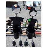 Two tin people character figure Outdoor planters,