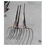 Three Pitch Forks, one 4 and two 5 tines