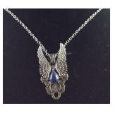 1.8ct lapis lazuli gothic angel wing 20in