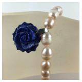 6.5in purple freshwater cultured pearl stainless