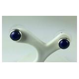 2.0ct Sterling lapis lazuli cabochon stud