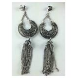 Nefertitis treasure silvertone earrings