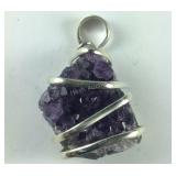 Sterling 82ct amethyst geode pendant