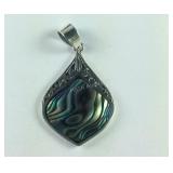 Sterling silver abalone shell pendant