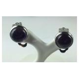 14.5ct African amethyst stainless clip on stud