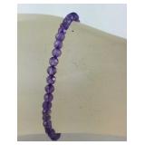 Sterling 3.15ct amethyst bead bolo bracelet