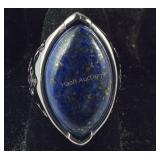 Size 7 lapis lazuli 20ct stainless cocktail ring