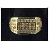 Size 6 simulated white and champagne diamond