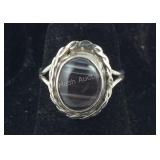 Striated Stone (Possibly Quartz) Ring, 2.6 grams