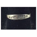 Signed DIEM "Namaste" Inscribed Band, 1.4 grams ,