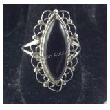Made in Mexico Black Onyx Ring, 3.3 grams , size