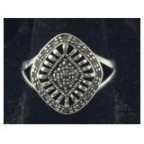 Vintage Marcasite & CZ Ring, 3.8 grams , size 8