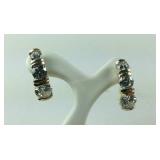 3-Stone CZ Stud Earrings, 3.7 grams