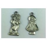 2 Silver Religious Charms, 2.2 grams