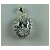 CZ Halo Pendant, 4.7 grams