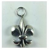 Heavy Silver Fleur De Lis Pendant, 13.4 grams