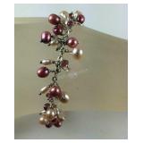 Breast Cancer Awareness "LG" Pink & White Pearls