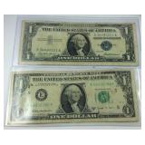 1957 silver certificate and a 1963B Barr note