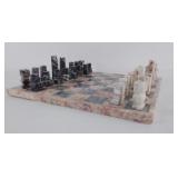 Marble Chess Set, board and chess pieces,