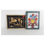 Wall art, Asian style Bamboo picture 15x11, hand