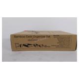 Bamboo desk organizer set