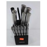 Faberware Knife Block, includes 6 steak knives,