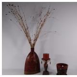Home decor, ceramic planter, candle and vase