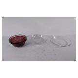 Pyrex glass bowls (4), and 1 Anchor Holding bowl.