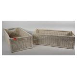 Pair of wicker storage baskets, 24" × 12" × 8"