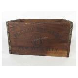 Fidelio Brewery NYC wooden shipping crate, 18.5" w