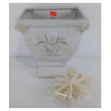 Glazed ceramic planter approximately 12" high and