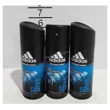 3 bottles of Adidas body spray, Ice Dive