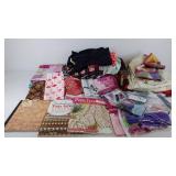 Group of crafting supplies, fabric remnants