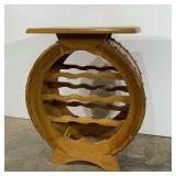 Barrel shaped wine rack, 24" tall, holds 11