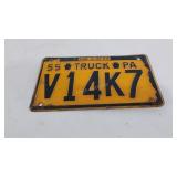 1955 Pennsylvania license plate for Truck