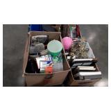 Skid lot: water bottles, trophies, wreaths, ant